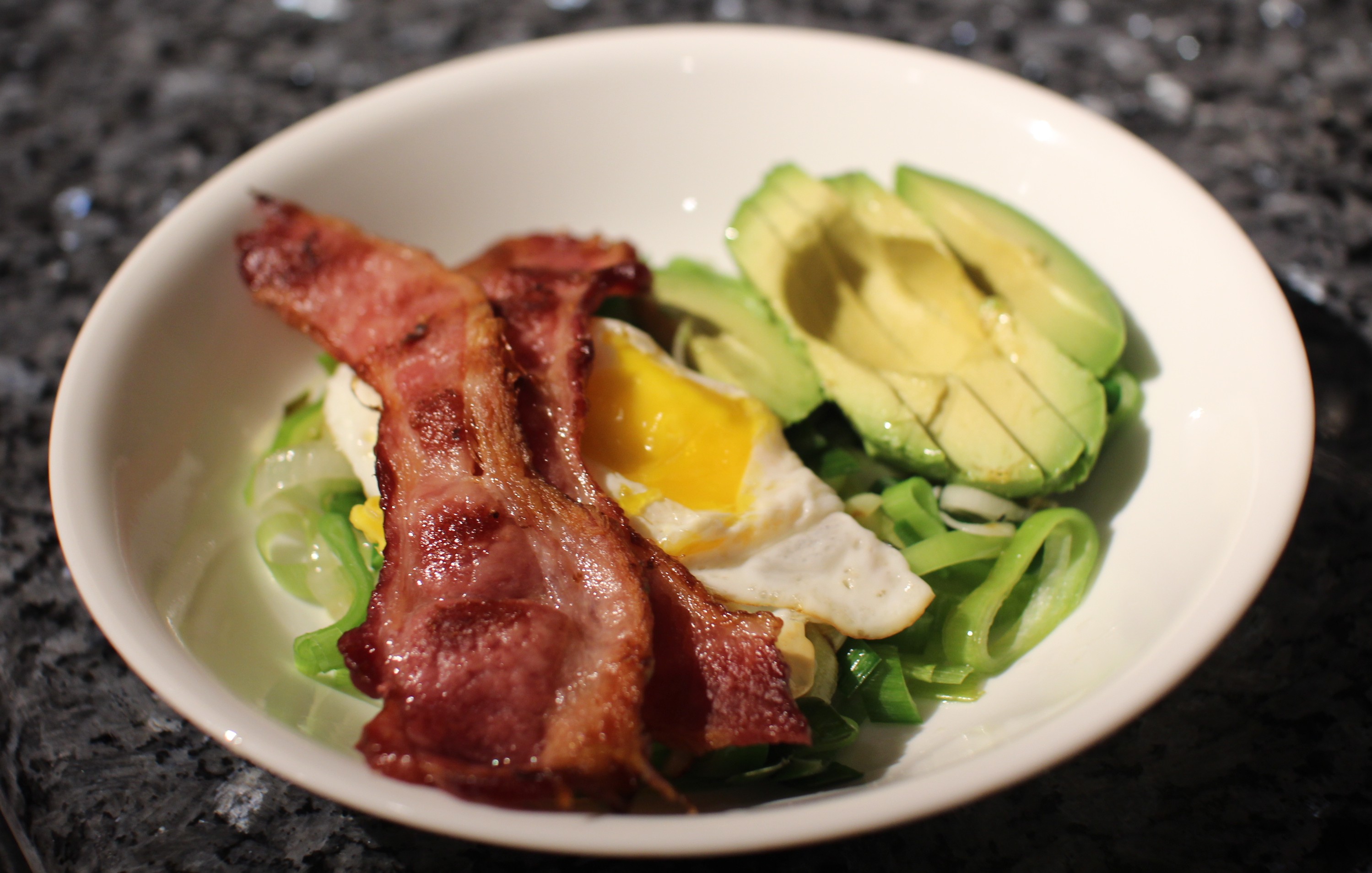 BOTD: Eggs, Leeks, and Bacon